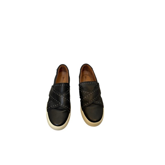 Frye Shoes - Frye Nina Stud Black Leather Slip On Sneakers Womens 8M 3471016-BLK